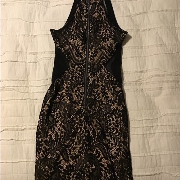 Luxxel Black Lace Halter Top Dress - Picture 3 of 7